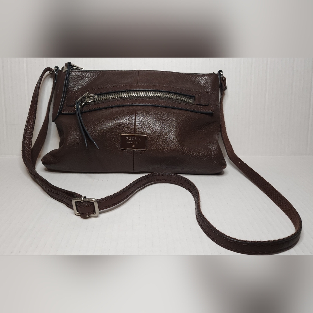 Brown Fossil Leather Crossbody Bag NWOT